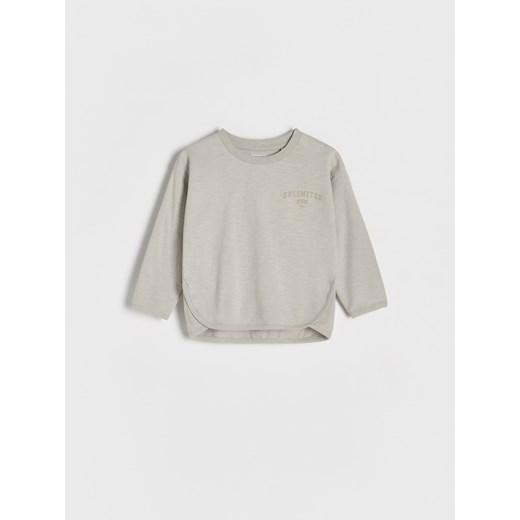 Reserved - Bawełniany longsleeve - ciemnoszary ze sklepu Reserved w kategorii T-shirty chłopięce - zdjęcie 178285791