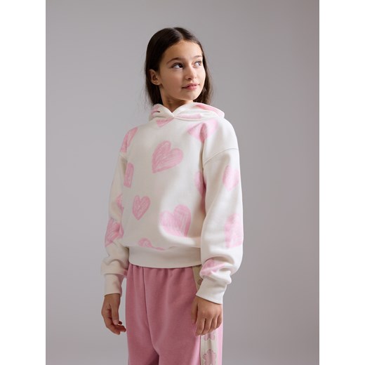 Reserved - Bluza w serca - złamana biel Reserved 158/164 (12-13 lat) Reserved