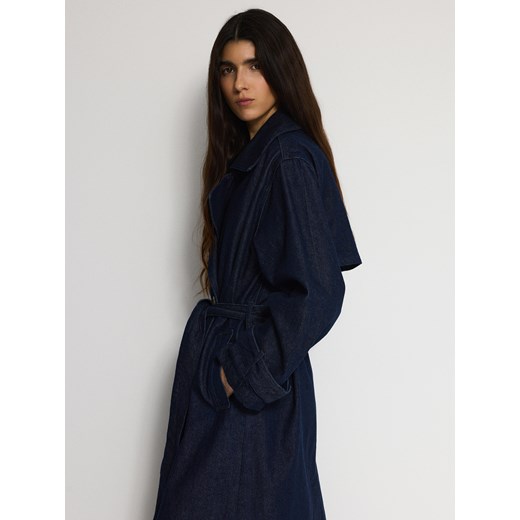 Reserved - Jeansowy trencz - granatowy Reserved L Reserved