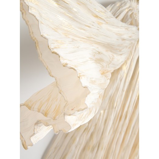 Bluzka damska Reserved z długim rękawem z okrągłym dekoltem beżowa casualowa 