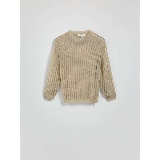 Reserved - Ażurowy sweter - złoty Reserved L Reserved