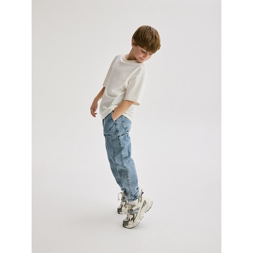 Reserved - Jeansy jogger fit - niebieski Reserved 116 (5-6 lat) Reserved