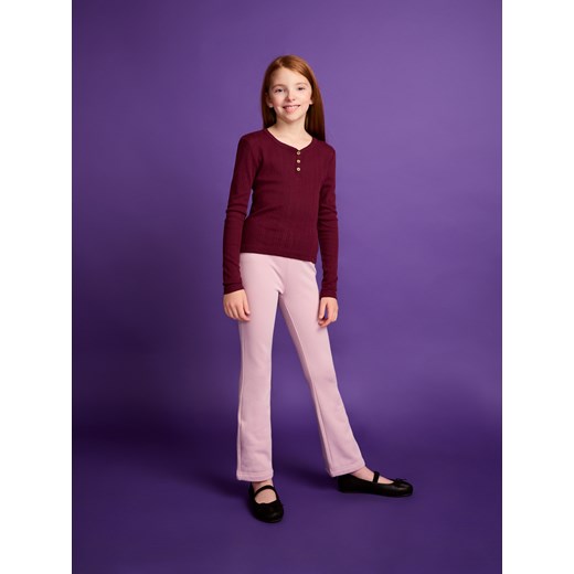 Reserved - Ocieplane spodnie flare - pastelowy róż Reserved 134 (8 lat) promocyjna cena Reserved