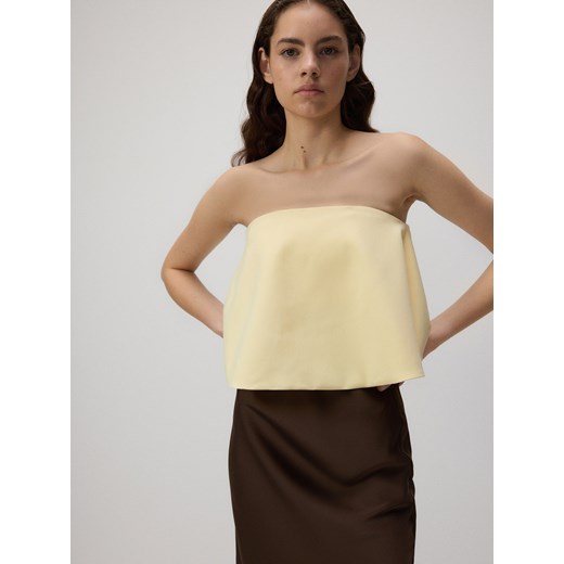 Reserved - Top z odkrytymi ramionami - jasnożółty Reserved M wyprzedaż Reserved
