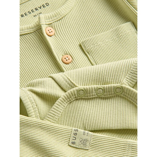 Reserved - Bawełniane body - oliwkowy Reserved 5-2 lata) Reserved