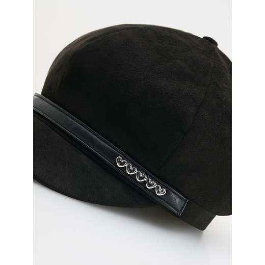 Reserved - Kaszkiet z imitacji zamszu - czarny Reserved 9-13 lat Reserved