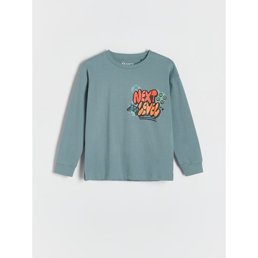 Reserved - Longsleeve Xbox - ciemny turkus ze sklepu Reserved w kategorii T-shirty chłopięce - zdjęcie 178289304