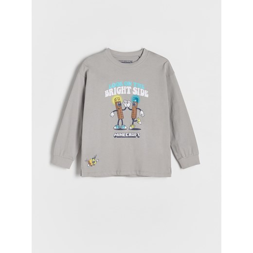 Reserved - Longsleeve Minecraft - jasnoszary ze sklepu Reserved w kategorii T-shirty chłopięce - zdjęcie 178289822