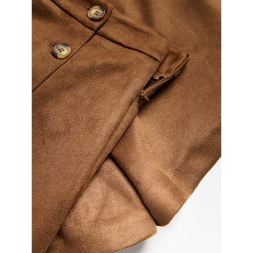 Reserved - Spódnico-szorty z imitacji zamszu - brązowy Reserved L Reserved