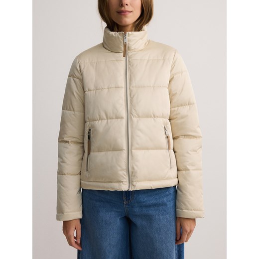 Reserved - Pikowana kurtka z kołnierzem - złamana biel Reserved L Reserved
