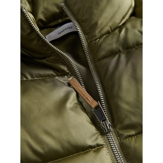 Reserved - Pikowana kurtka z kołnierzem - oliwkowy Reserved XXL Reserved