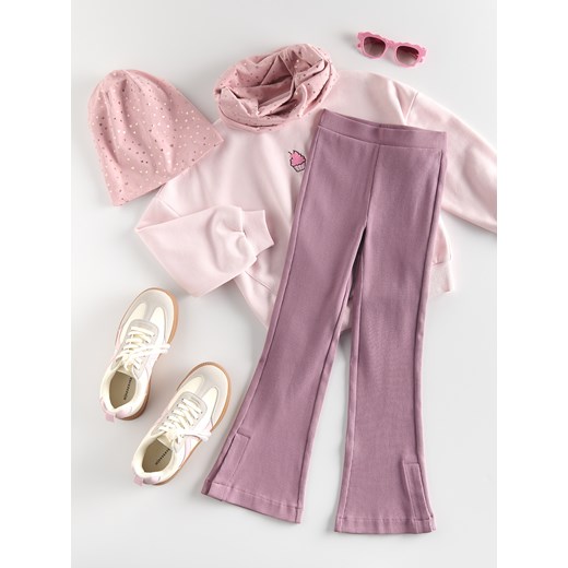 Reserved - Spodnie flare z rozcięciami - fioletowy Reserved 146 (10 lat) Reserved