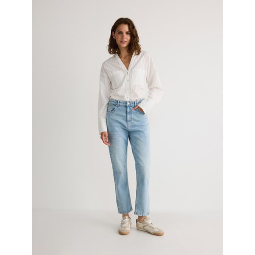 Reserved - Jeansy slim fit - niebieski ze sklepu Reserved w kategorii Jeansy damskie - zdjęcie 178295752