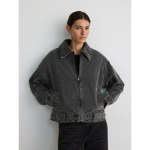 Reserved - Jeansowa kurtka z kołnierzykiem - szary Reserved M wyprzedaż Reserved