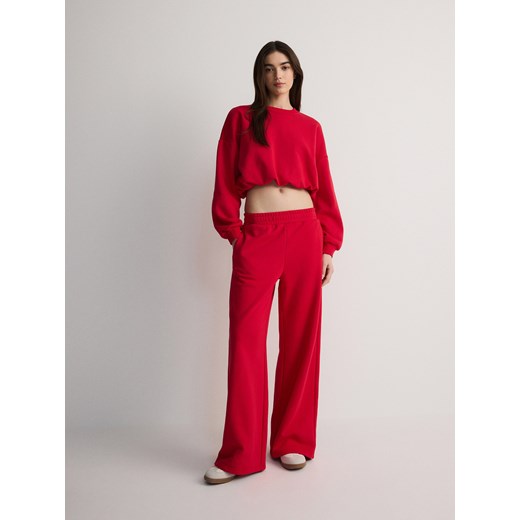 Reserved - Bawełniane spodnie dresowe - czerwony Reserved M Reserved