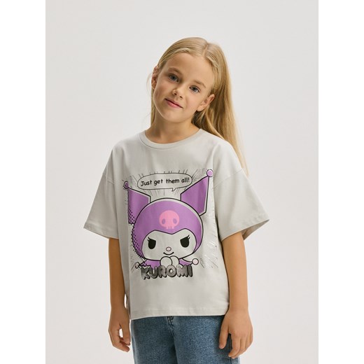 Reserved - T-shirt Kuromi - jasnoszary ze sklepu Reserved w kategorii Bluzki dziewczęce - zdjęcie 178297200