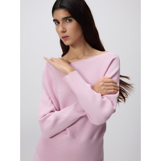 Reserved - Sweter z kimonowym rękawem - pastelowy róż ze sklepu Reserved w kategorii Swetry damskie - zdjęcie 178297453