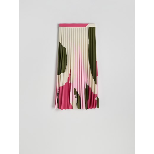 Reserved - Plisowna spódnica midi - różowy Reserved XL Reserved