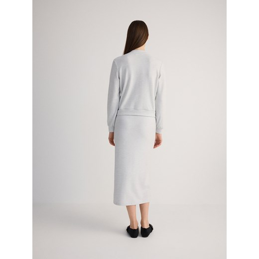 Reserved - Dzianinowa spódnica midi - jasnoszary Reserved S Reserved