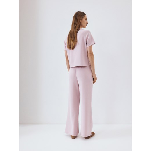 Reserved - Spodnie dresowe z modalem - pastelowy róż Reserved M Reserved