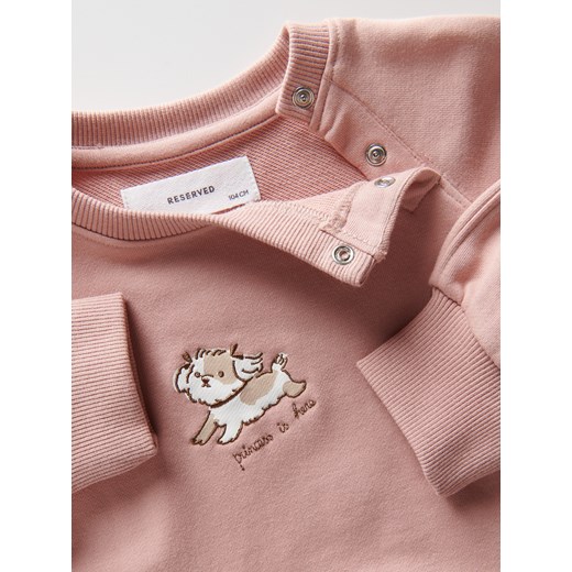 Reserved - Bluza z nadrukiem - brudny róż Reserved 80 (9-12 m.) Reserved