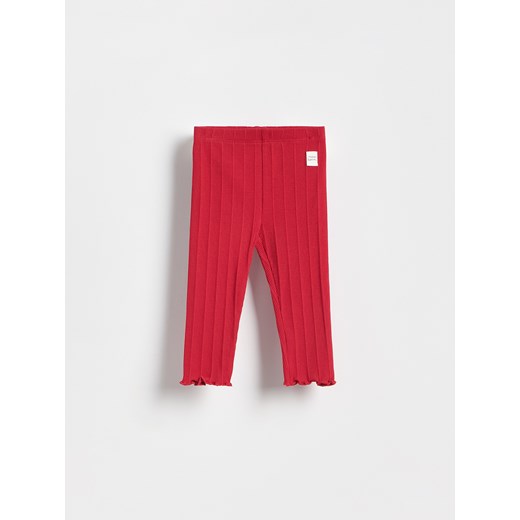 Reserved - Prążkowane legginsy z bawełny 2 pack - czerwony Reserved 74 (6-9 m.) Reserved