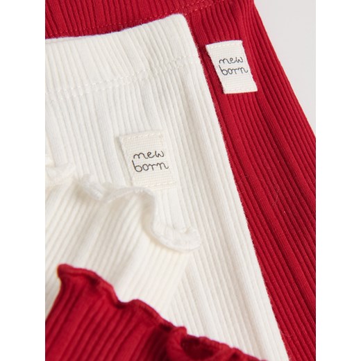Reserved - Prążkowane legginsy z bawełny 2 pack - czerwony Reserved 74 (6-9 m.) Reserved