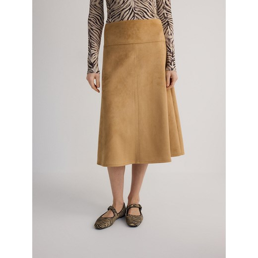 Spódnica Reserved beżowa midi 