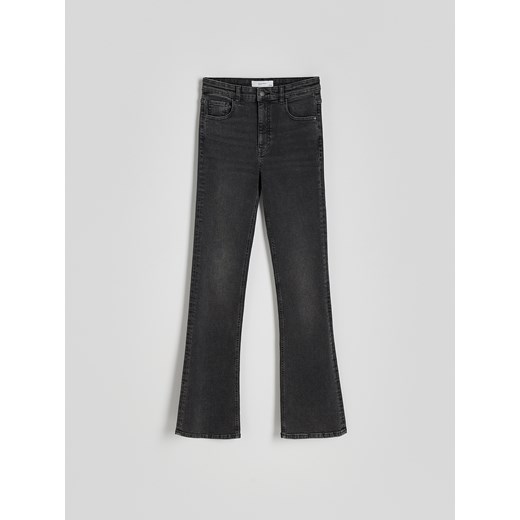 Reserved - Jeansy flare high waist - szary Reserved 40 wyprzedaż Reserved