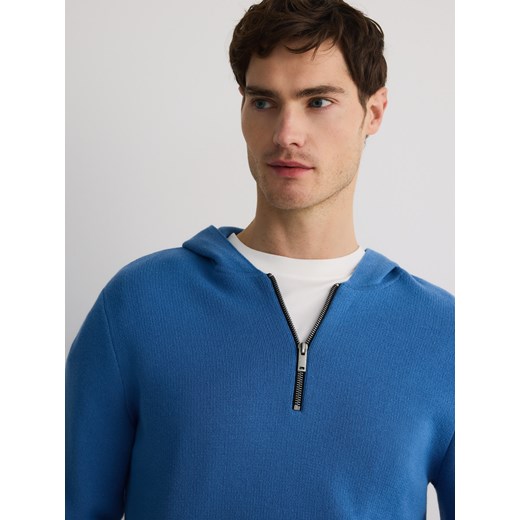 Reserved - Sweter z kapturem - niebieski Reserved L Reserved