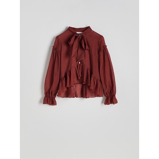 Reserved - Bluzka z lyocellem - miedziany Reserved L Reserved