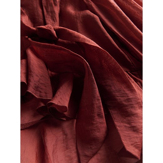 Reserved - Bluzka z lyocellem - miedziany Reserved XS Reserved