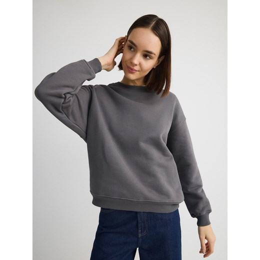 Reserved - Bawełniana bluza - ciemnoszary ze sklepu Reserved w kategorii Bluzy damskie - zdjęcie 178299504