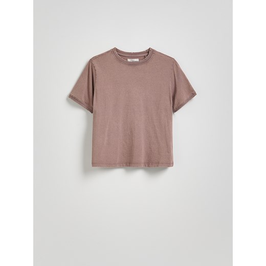 Bluzka damska Reserved z okrągłym dekoltem bawełniana z krótkim rękawem 