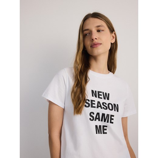 Bluzka damska Reserved z krótkim rękawem z okrągłym dekoltem 