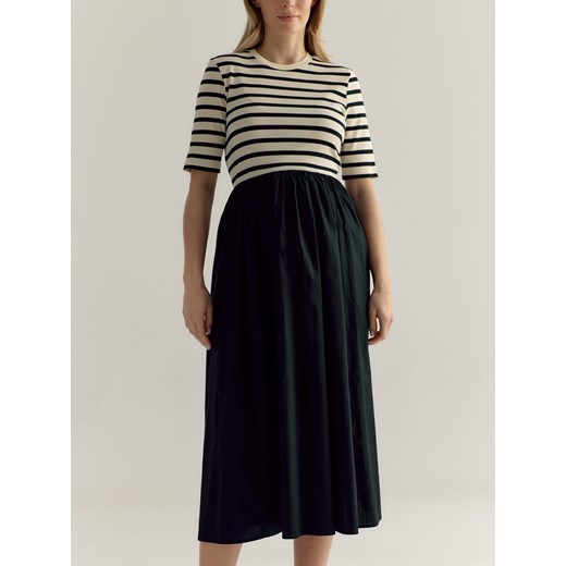 Reserved - Sukienka midi z bawełny - wielobarwny Reserved M Reserved