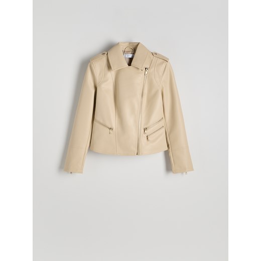 Kurtka damska Reserved casual bez kaptura skórzana krótka 