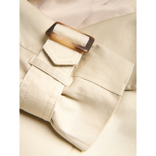 Reserved - Bawełniany trencz z paskiem - beżowy Reserved S Reserved