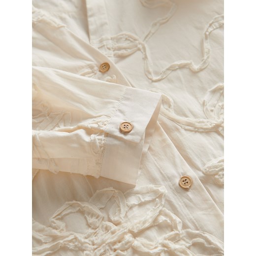 Reserved - Bawełniana koszula ze wzorem - złamana biel Reserved S Reserved