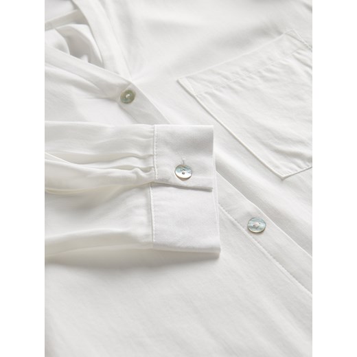 Reserved - Wiskozowa koszula z kieszonką - biały Reserved XS Reserved