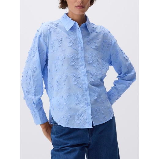 Reserved - Koszula z ozdobnym haftem - jasnoniebieski Reserved XS Reserved