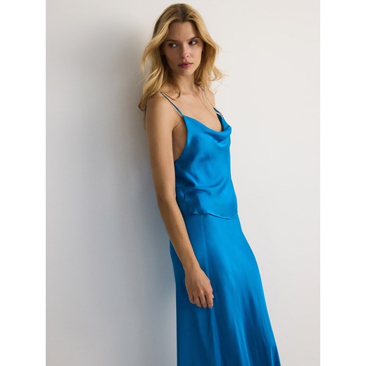 Reserved - Top z wiskozy - niebieski - id: YS544-56X - marki Reserved - 178300813 Reserved - Top z wiskozy - niebieski ze sklepu Reserved w kategorii Bluzki damskie - zdjęcie 178300813