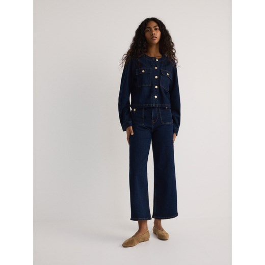 Reserved - Jeansy culotte - granatowy Reserved 34 Reserved