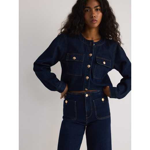 Reserved - Jeansy culotte - granatowy Reserved 34 Reserved