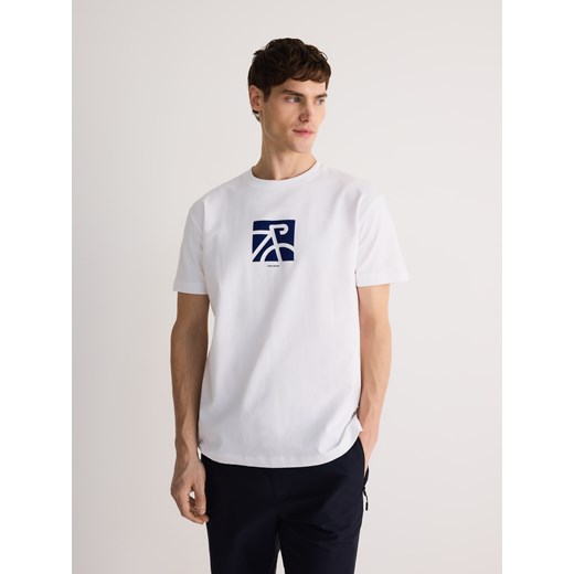 T-shirt męski Reserved z elastanu biały 