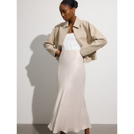 Reserved - Spódnica maxi z wiskozy - kremowy ze sklepu Reserved w kategorii Spódnice - zdjęcie 178301734