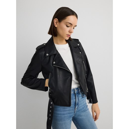 Reserved - Ramoneska z imitacji skóry - czarny Reserved S Reserved