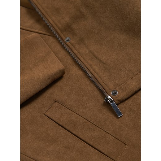 Brązowa kurtka damska Reserved krótka bez kaptura jesienna 
