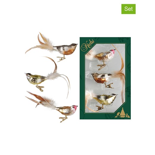 Krebs Glas Lauscha Ozdoby choinkowe (3 szt.) ze wzorem ze sklepu Limango Polska w kategorii Dekoracje bożonarodzeniowe - zdjęcie 178302864