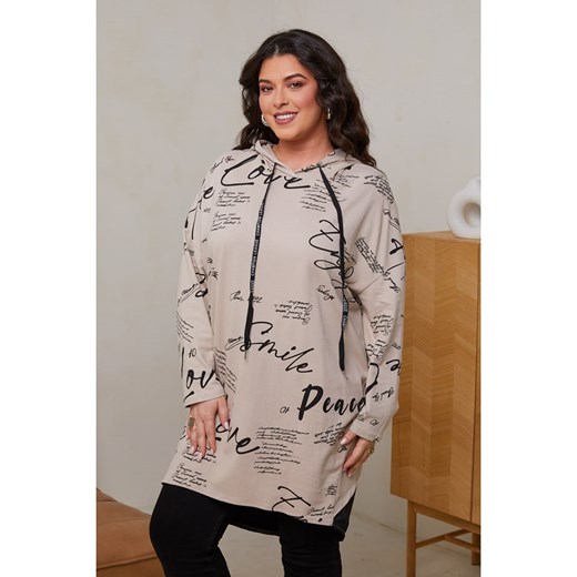 Curvy Lady Sukienka dresowa w kolorze beżowym Curvy Lady 44/46 Limango Polska wyprzedaż